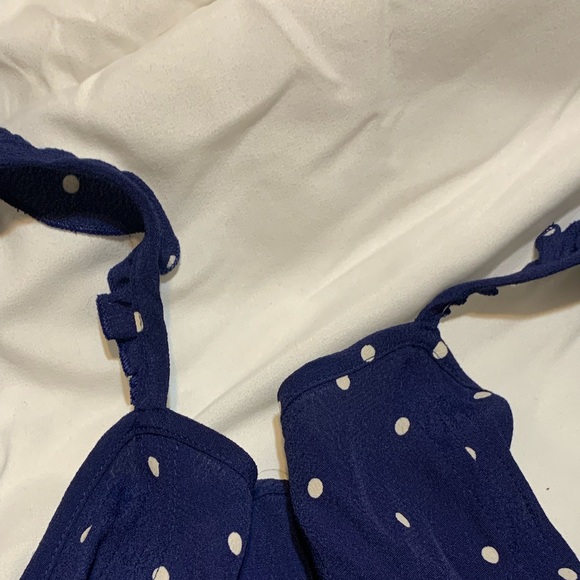 Madewell Ruffle-Strap Button-Front Dress in Polka Dot sz 14 - Picture 7 of 7